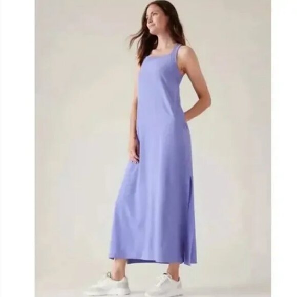 Athleta The Arrival Maxi Length Cross Back Sleeveless Adonis Blue Dress Size XL - Picture 1 of 10